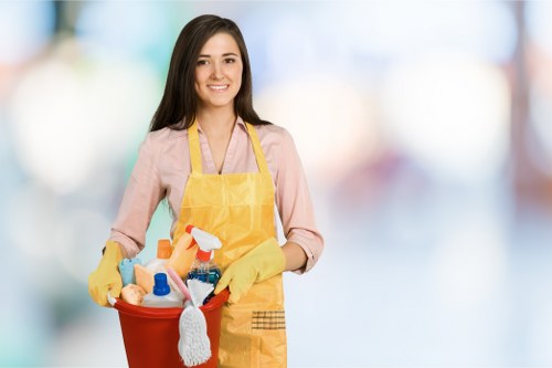 Service terms document alongside carpet cleaning tools